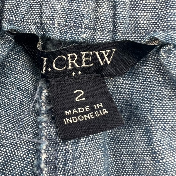 J. Crew Chambray Elastic Waistband Drawstring Pants Size 2 Women’s - Picture 2 of 5